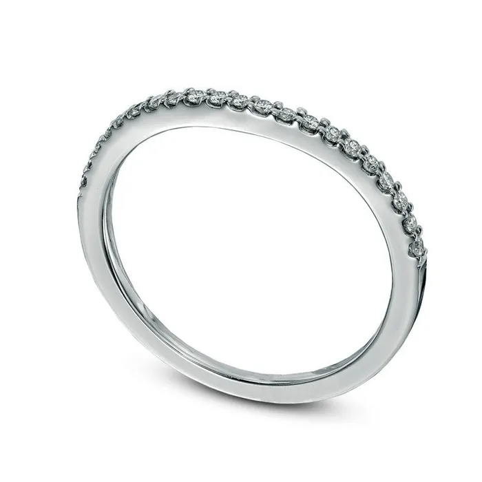 Rings Goldia 013 CT TW Natural Diamond Contour Wedding Band in Solid 14K White Gold Rings Goldia 013 CT TW Natural Diamond Contour Wedding Band in Solid 14K White Gold