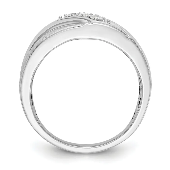 Rings Goldia 015ct CZ Solid Real 14K White Gold Mens Wedding Band Ring