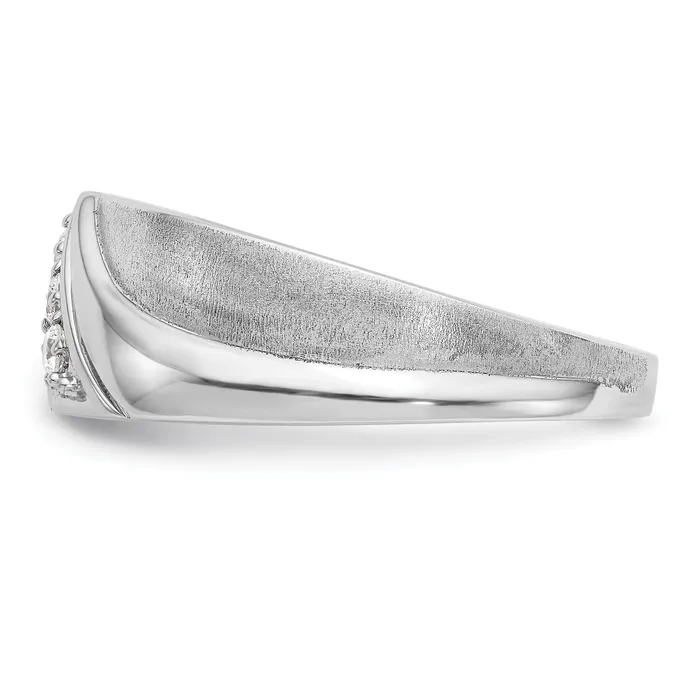 Rings Goldia 015ct CZ Solid Real 14K White Gold Mens Wedding Band Ring