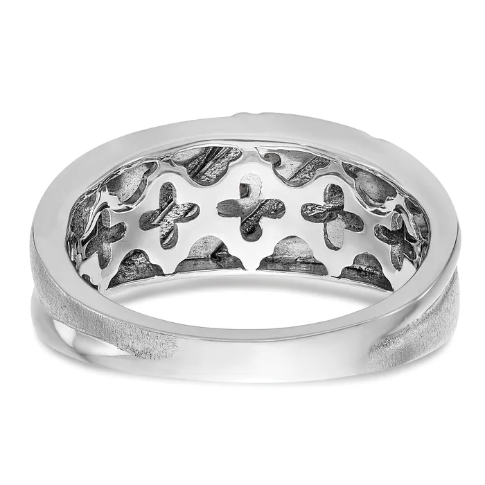 Rings Goldia 015ct CZ Solid Real 14K White Gold Mens Wedding Band Ring