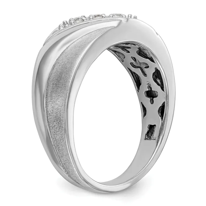 Rings Goldia 015ct CZ Solid Real 14K White Gold Mens Wedding Band Ring