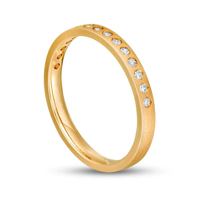 Rings Goldia 017 CT TW Natural Diamond Satin Stackable Anniversary Band in Solid 10K Yellow Gold Rings Goldia 017 CT TW Natural Diamond Satin Stackable Anniversary Band in Solid 10K Yellow Gold