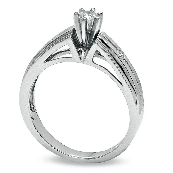 Rings Goldia 020 CT TW Natural Diamond Engagement Ring in Solid 14K White Gold Rings Goldia 020 CT TW Natural Diamond Engagement Ring in Solid 14K White Gold