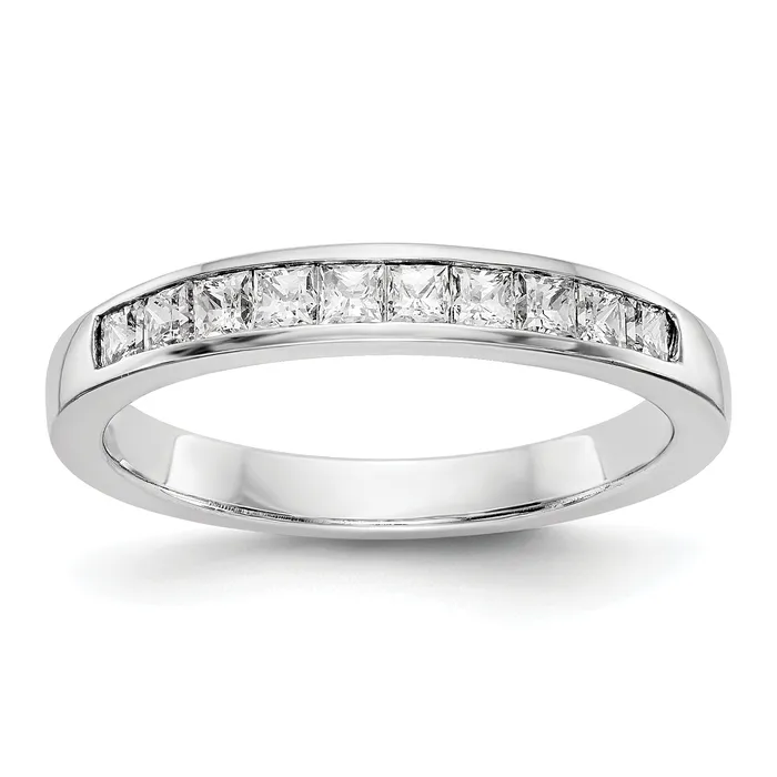 Rings Goldia 020ct CZ Solid Real 14k White Gold Wedding Wedding Band Ring Rings Goldia 020ct CZ Solid Real 14k White Gold Wedding Wedding Band Ring