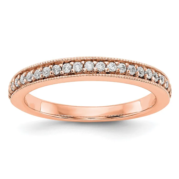 Rings Goldia 025ct CZ Solid Real 14K Rose Gold Wedding Band Ring