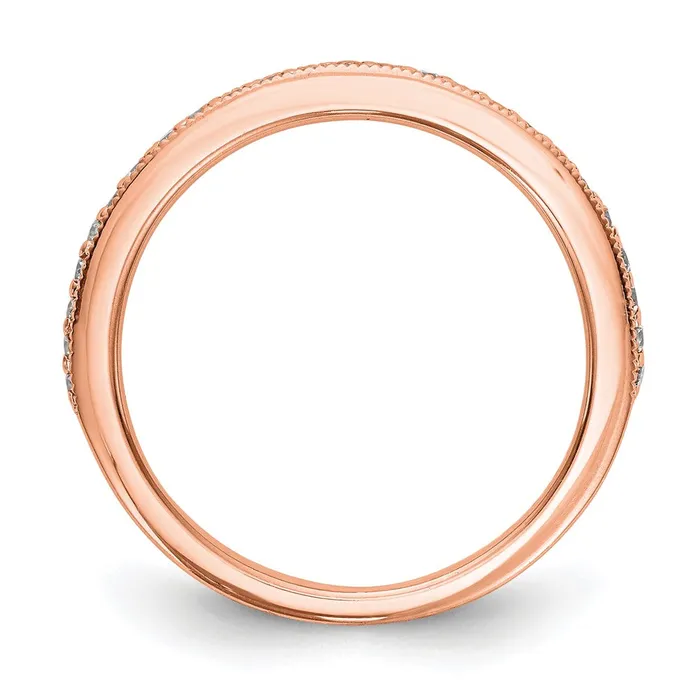 Rings Goldia 025ct CZ Solid Real 14K Rose Gold Wedding Band Ring