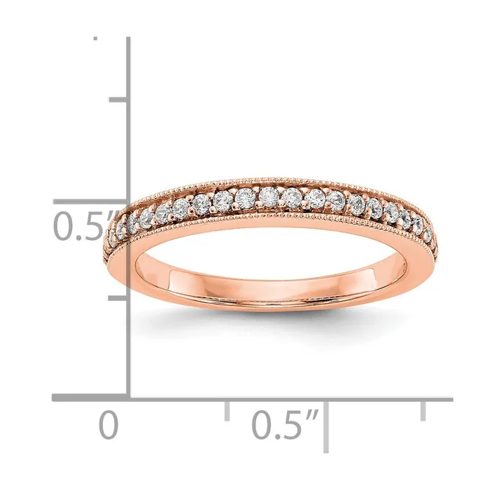 Rings Goldia 025ct CZ Solid Real 14K Rose Gold Wedding Band Ring