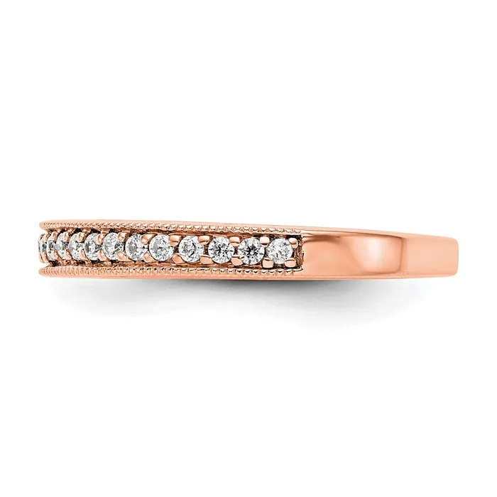 Rings Goldia 025ct CZ Solid Real 14K Rose Gold Wedding Band Ring