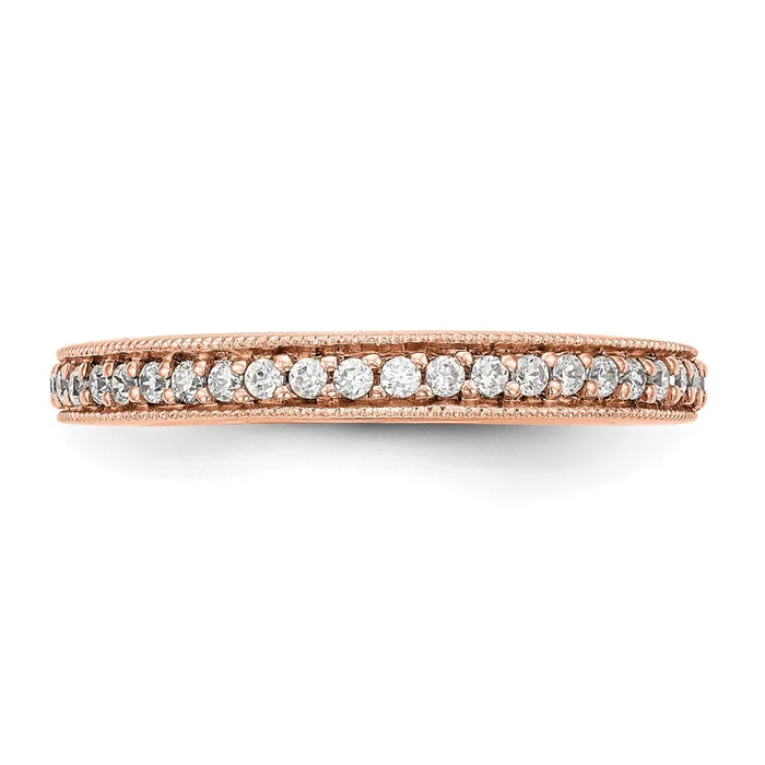 Rings Goldia 025ct CZ Solid Real 14K Rose Gold Wedding Band Ring