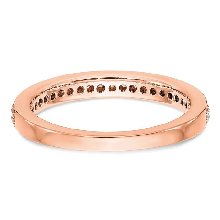 Rings Goldia 025ct CZ Solid Real 14K Rose Gold Wedding Band Ring