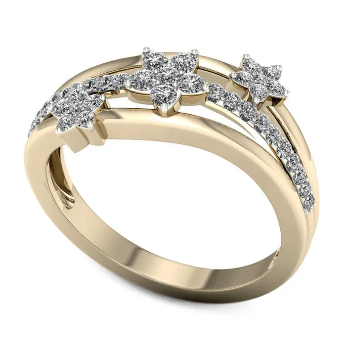 Rings Goldia 033 CT TW Natural Diamond Triple Star Wave Ring in Solid 10K Yellow Gold Rings Goldia 033 CT TW Natural Diamond Triple Star Wave Ring in Solid 10K Yellow Gold