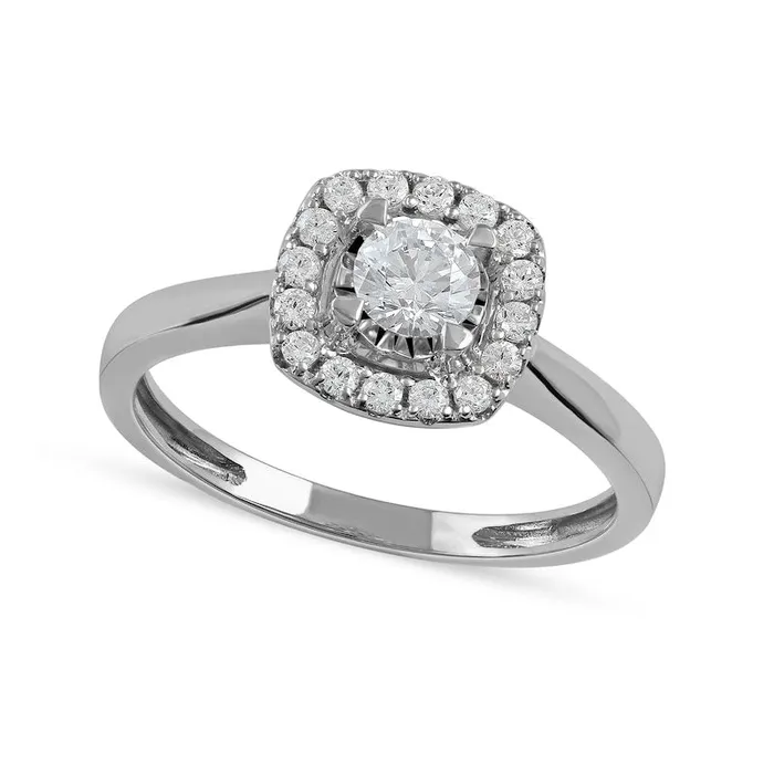 Rings Goldia 050 CT TW Natural Diamond Cushion Frame Engagement Ring in Solid 10K White Gold JI3 Rings Goldia 050 CT TW Natural Diamond Cushion Frame Engagement Ring in Solid 10K White Gold JI3