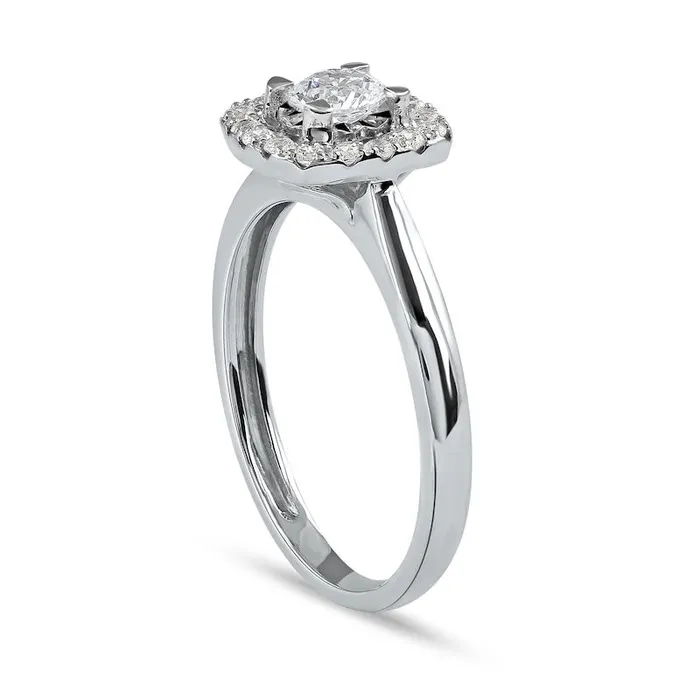 Rings Goldia 050 CT TW Natural Diamond Cushion Frame Engagement Ring in Solid 10K White Gold JI3 Rings Goldia 050 CT TW Natural Diamond Cushion Frame Engagement Ring in Solid 10K White Gold JI3