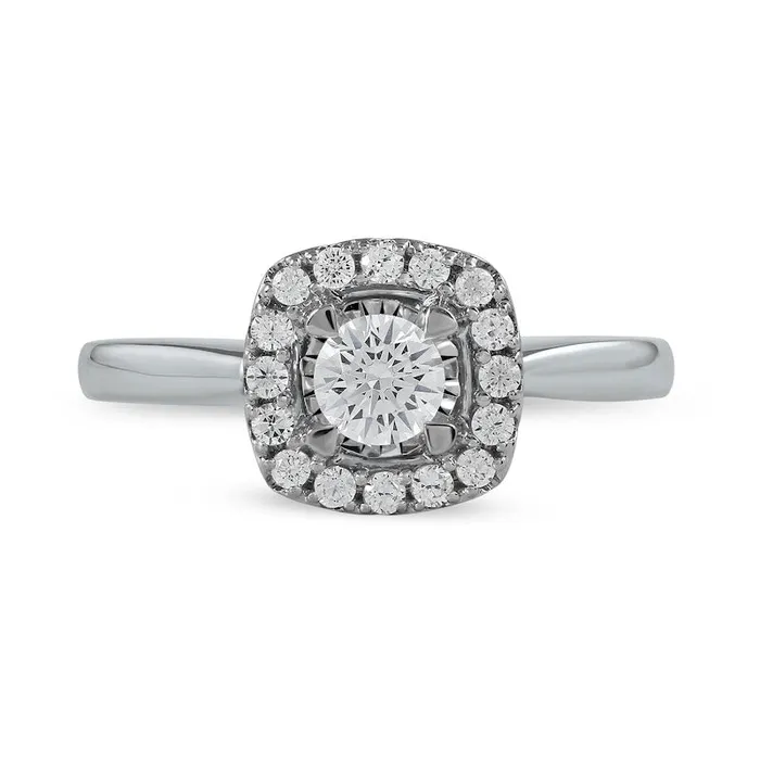 Rings Goldia 050 CT TW Natural Diamond Cushion Frame Engagement Ring in Solid 10K White Gold JI3 Rings Goldia 050 CT TW Natural Diamond Cushion Frame Engagement Ring in Solid 10K White Gold JI3