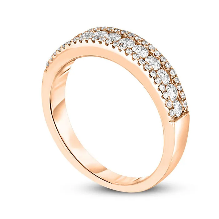 Rings Goldia 050 CT TW Natural Diamond MultiRow Band in Solid 10K Rose Gold Rings Goldia 050 CT TW Natural Diamond MultiRow Band in Solid 10K Rose Gold