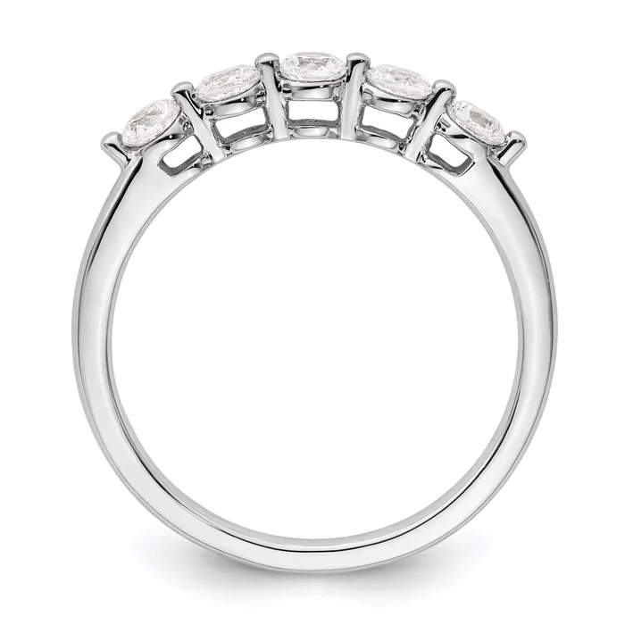 Rings Goldia 050ct CZ Solid Real 14K White Gold 5Stone Wedding Band Ring