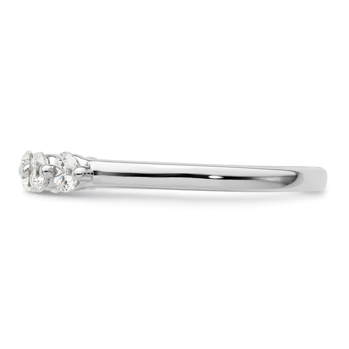 Rings Goldia 050ct CZ Solid Real 14K White Gold 5Stone Wedding Band Ring