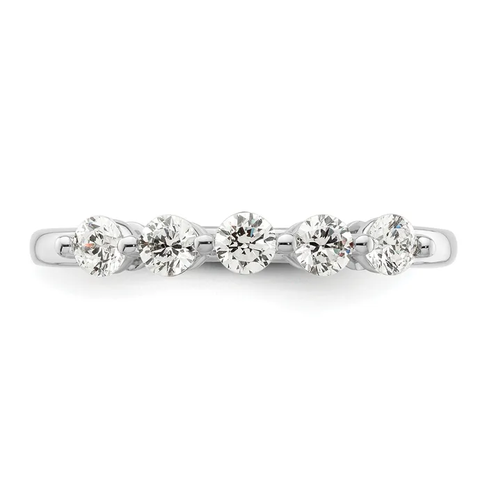 Rings Goldia 050ct CZ Solid Real 14K White Gold 5Stone Wedding Band Ring