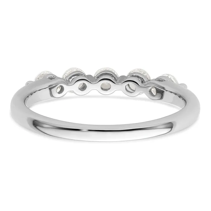 Rings Goldia 050ct CZ Solid Real 14K White Gold 5Stone Wedding Band Ring
