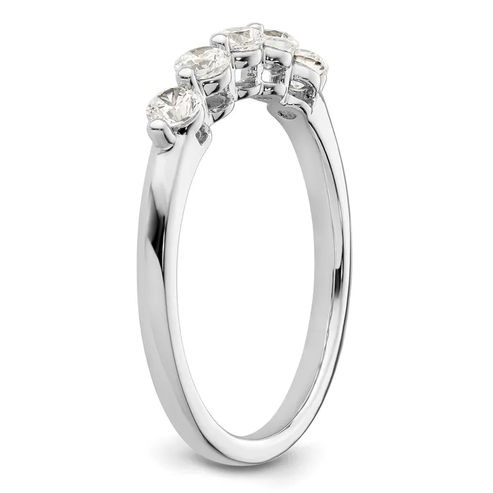 Rings Goldia 050ct CZ Solid Real 14K White Gold 5Stone Wedding Band Ring