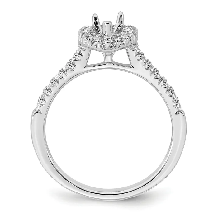 Rings Goldia 050ct CZ Solid Real 14K White Gold Pear Halo Engagement Ring