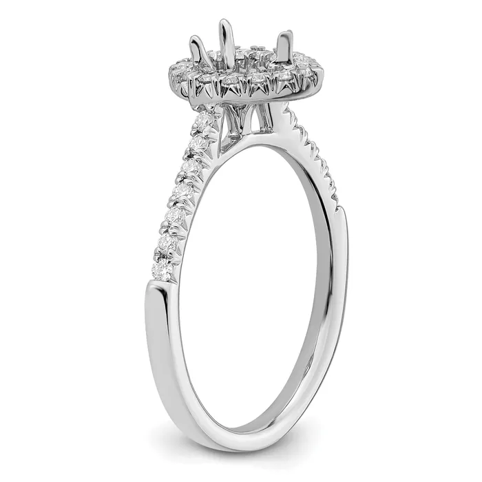 Rings Goldia 050ct CZ Solid Real 14K White Gold Pear Halo Engagement Ring