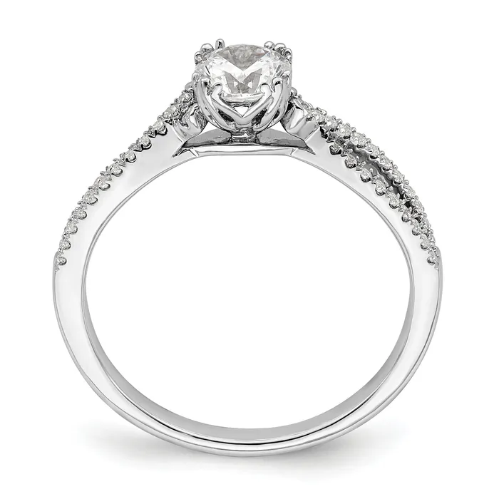 Rings Goldia 050ct CZ Solid Real 14k White Polish Criss Cross 12ct Round Eng Dia Ring