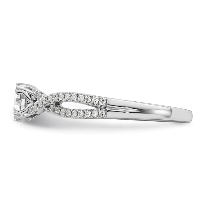 Rings Goldia 050ct CZ Solid Real 14k White Polish Criss Cross 12ct Round Eng Dia Ring