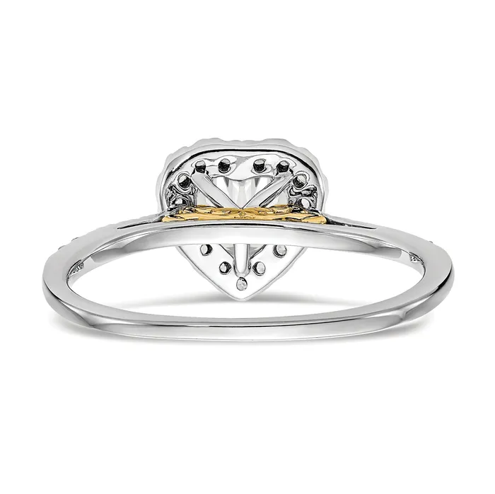 Rings Goldia 050ct CZ Solid Real 14ktt Heart Halo Engagement Ring