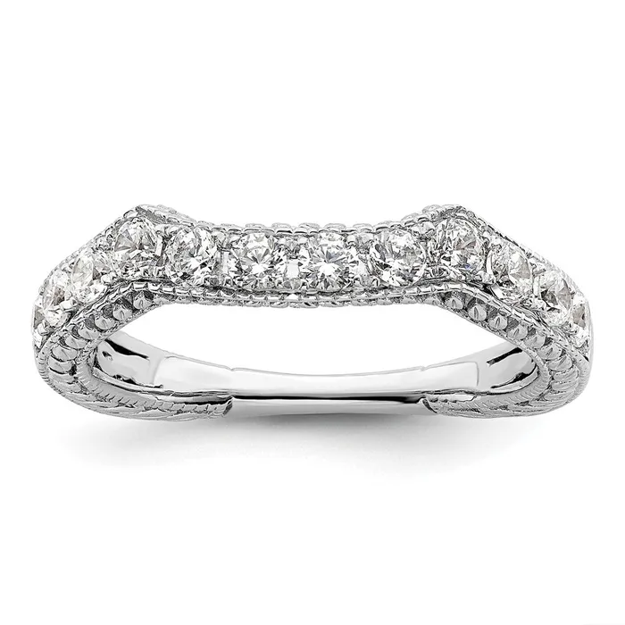 Rings Goldia 062ct CZ Solid Real 14k White Gold Wedding Wedding Band Ring Rings Goldia 062ct CZ Solid Real 14k White Gold Wedding Wedding Band Ring