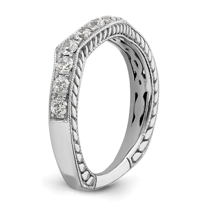 Rings Goldia 062ct CZ Solid Real 14k White Gold Wedding Wedding Band Ring