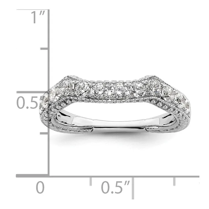 Rings Goldia 062ct CZ Solid Real 14k White Gold Wedding Wedding Band Ring