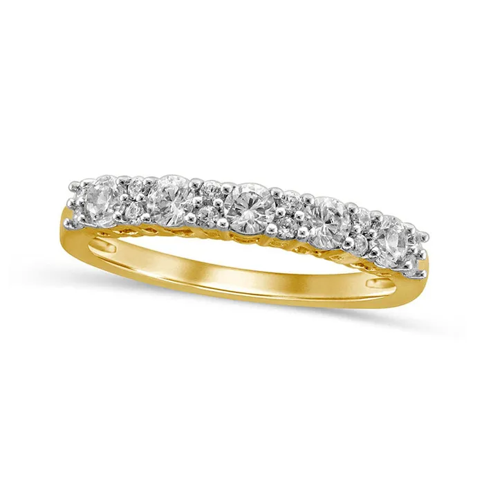 Rings Goldia 063 CT TW Natural Diamond Five Stone Anniversary Band in Solid 10K Yellow Gold Rings Goldia 063 CT TW Natural Diamond Five Stone Anniversary Band in Solid 10K Yellow Gold