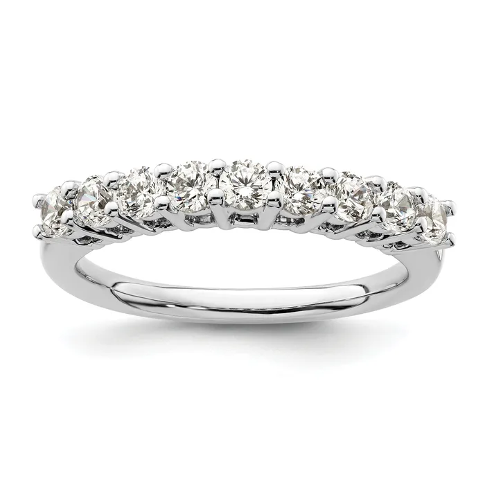 Rings Goldia 071ct CZ Solid Real 14K White Gold 9Stone Wedding Band Ring Rings Goldia 071ct CZ Solid Real 14K White Gold 9Stone Wedding Band Ring