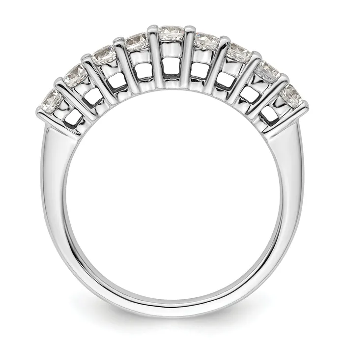 Rings Goldia 071ct CZ Solid Real 14K White Gold 9Stone Wedding Band Ring