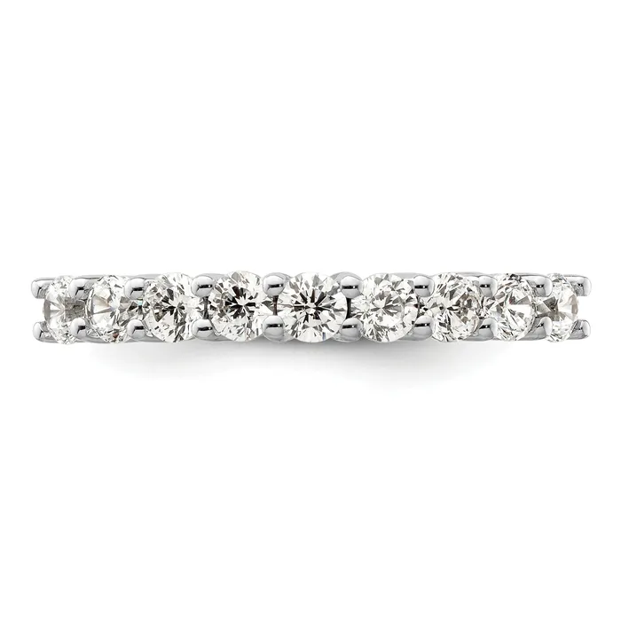 Rings Goldia 071ct CZ Solid Real 14K White Gold 9Stone Wedding Band Ring