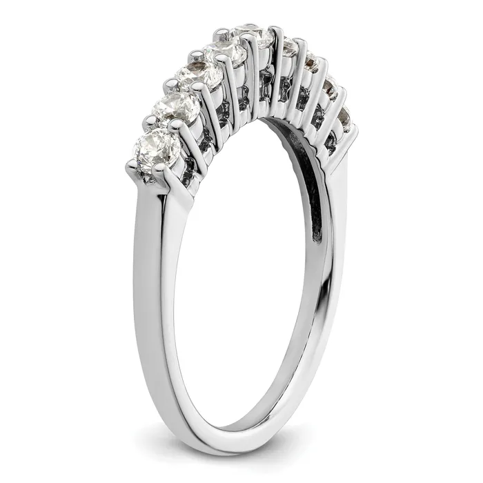 Rings Goldia 071ct CZ Solid Real 14K White Gold 9Stone Wedding Band Ring