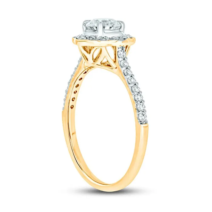 Rings Goldia 075 CT TW Natural Diamond Frame Antique VintageStyle Flower Engagement Ring in Solid 14K Gold II2 Rings Goldia 075 CT TW Natural Diamond Frame Antique VintageStyle Flower Engagement Ring in Solid 14K Gold II2