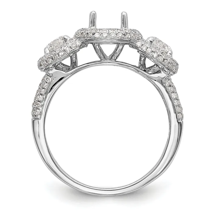 Rings Goldia 075ct CZ Solid Real 14K White Gold 3Stone Engagement Ring