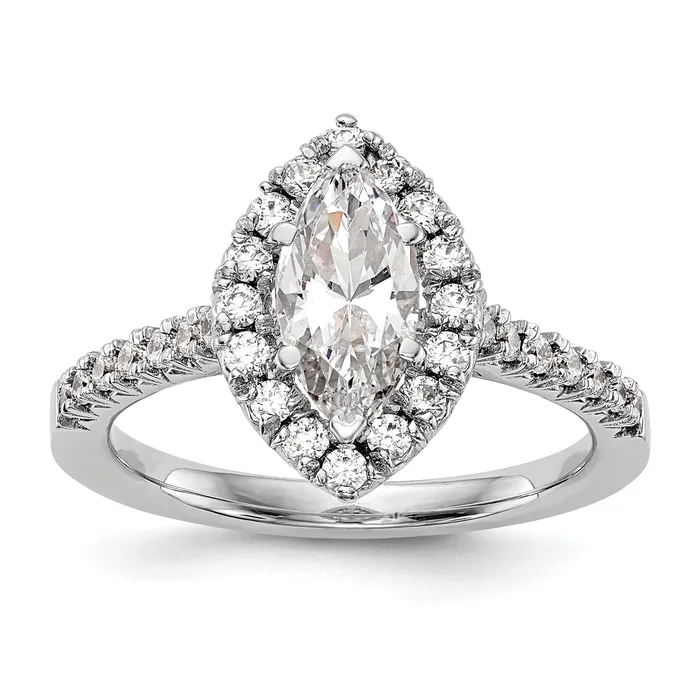 Rings Goldia 075ct CZ Solid Real 14K White Gold Marquise Halo Engagement Ring Rings Goldia 075ct CZ Solid Real 14K White Gold Marquise Halo Engagement Ring