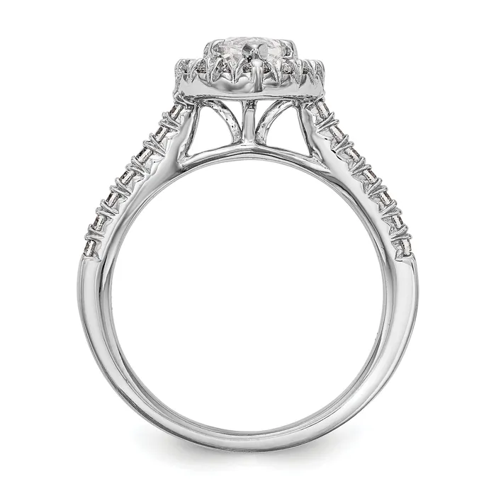 Rings Goldia 075ct CZ Solid Real 14K White Gold Marquise Halo Engagement Ring