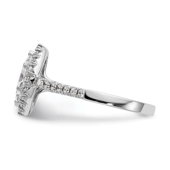 Rings Goldia 075ct CZ Solid Real 14K White Gold Marquise Halo Engagement Ring