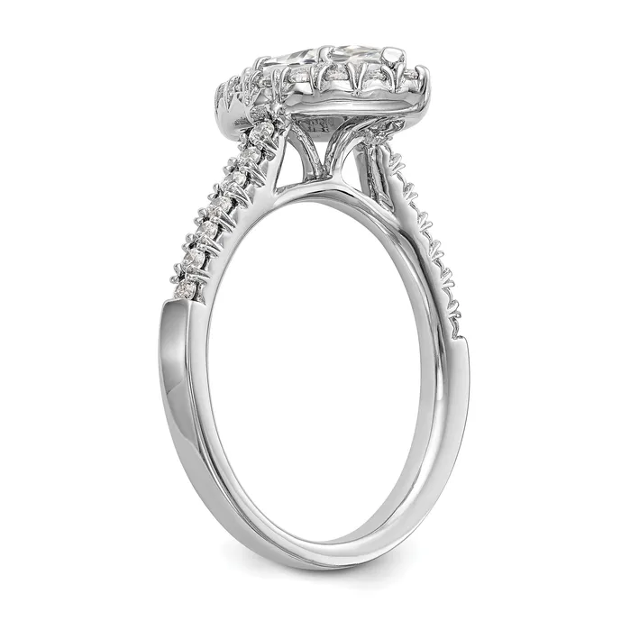 Rings Goldia 075ct CZ Solid Real 14K White Gold Marquise Halo Engagement Ring