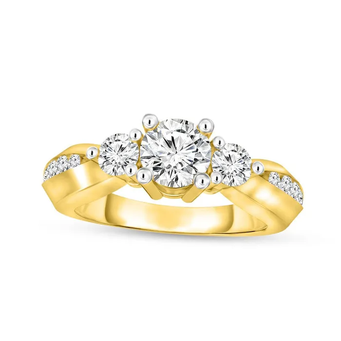 Rings Goldia 088 CT TW Natural Diamond Three Stone Engagement Ring in Solid 14K Gold Rings Goldia 088 CT TW Natural Diamond Three Stone Engagement Ring in Solid 14K Gold