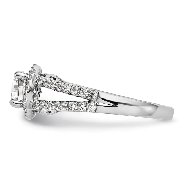 Rings Goldia 100ct CZ Solid Real 14K White Gold Round Halo Engagement Ring