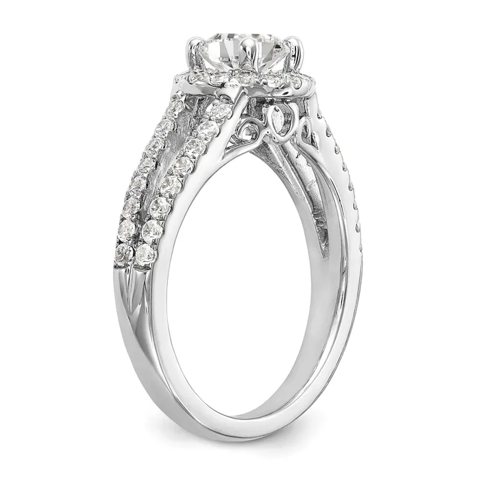Rings Goldia 100ct CZ Solid Real 14K White Gold Round Halo Engagement Ring