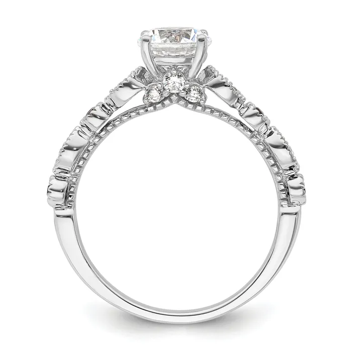 Rings Goldia 100ct CZ Solid Real 14K White Gold Vintage Engagement Ring