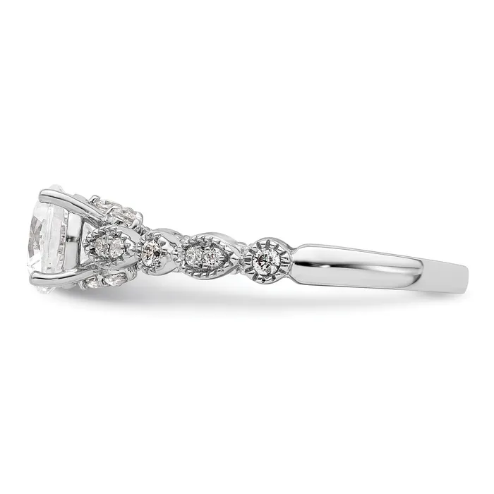 Rings Goldia 100ct CZ Solid Real 14K White Gold Vintage Engagement Ring