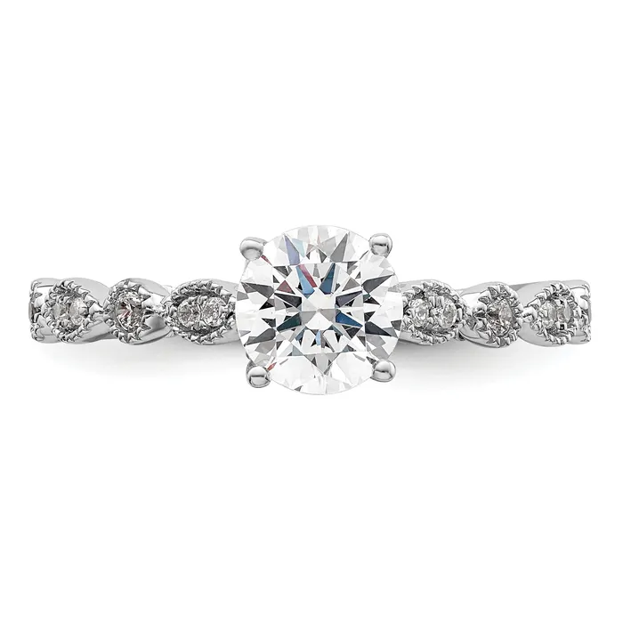Rings Goldia 100ct CZ Solid Real 14K White Gold Vintage Engagement Ring