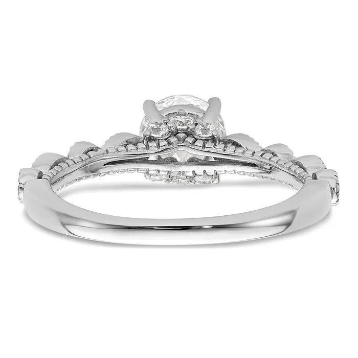 Rings Goldia 100ct CZ Solid Real 14K White Gold Vintage Engagement Ring